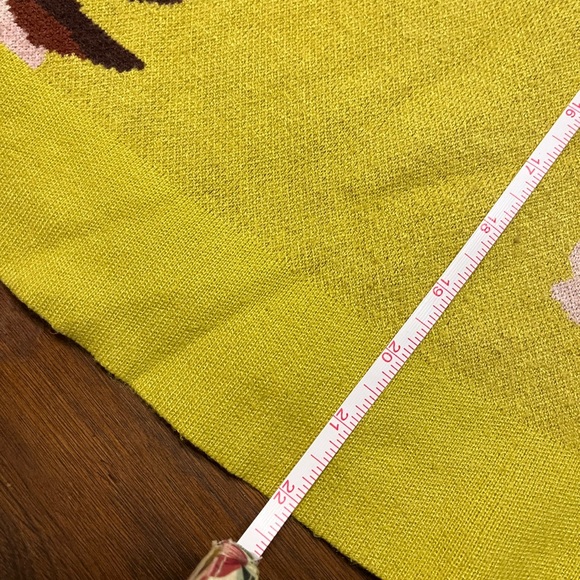 Anthropologie Beatriz Mock Neck Floral Sweater in Chartreuse size S VGC - Picture 14 of 15